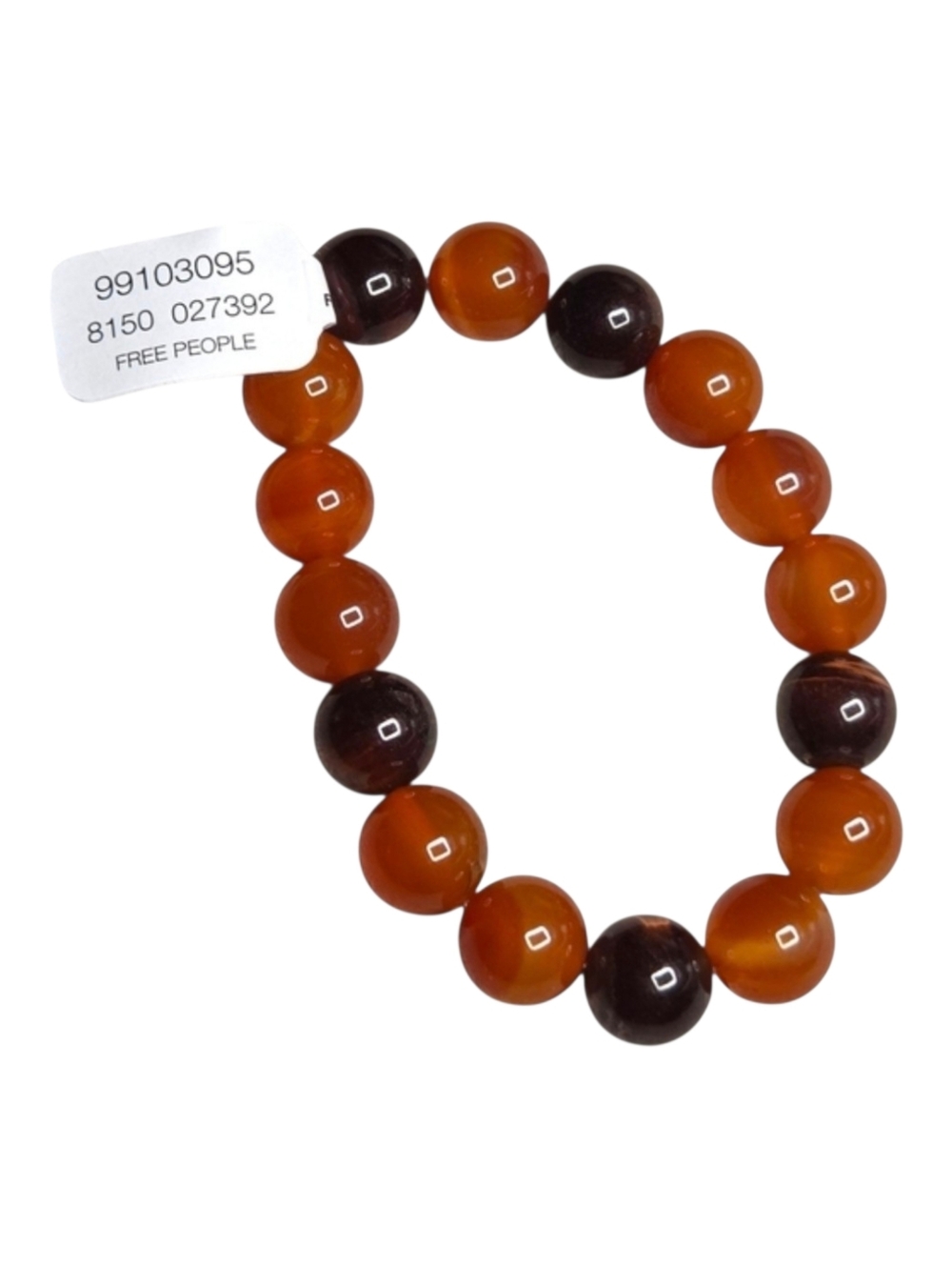 Free People Ariana Ost Bobbi Stone Stretch Bracelet Red Semi Precious Beaded NWT